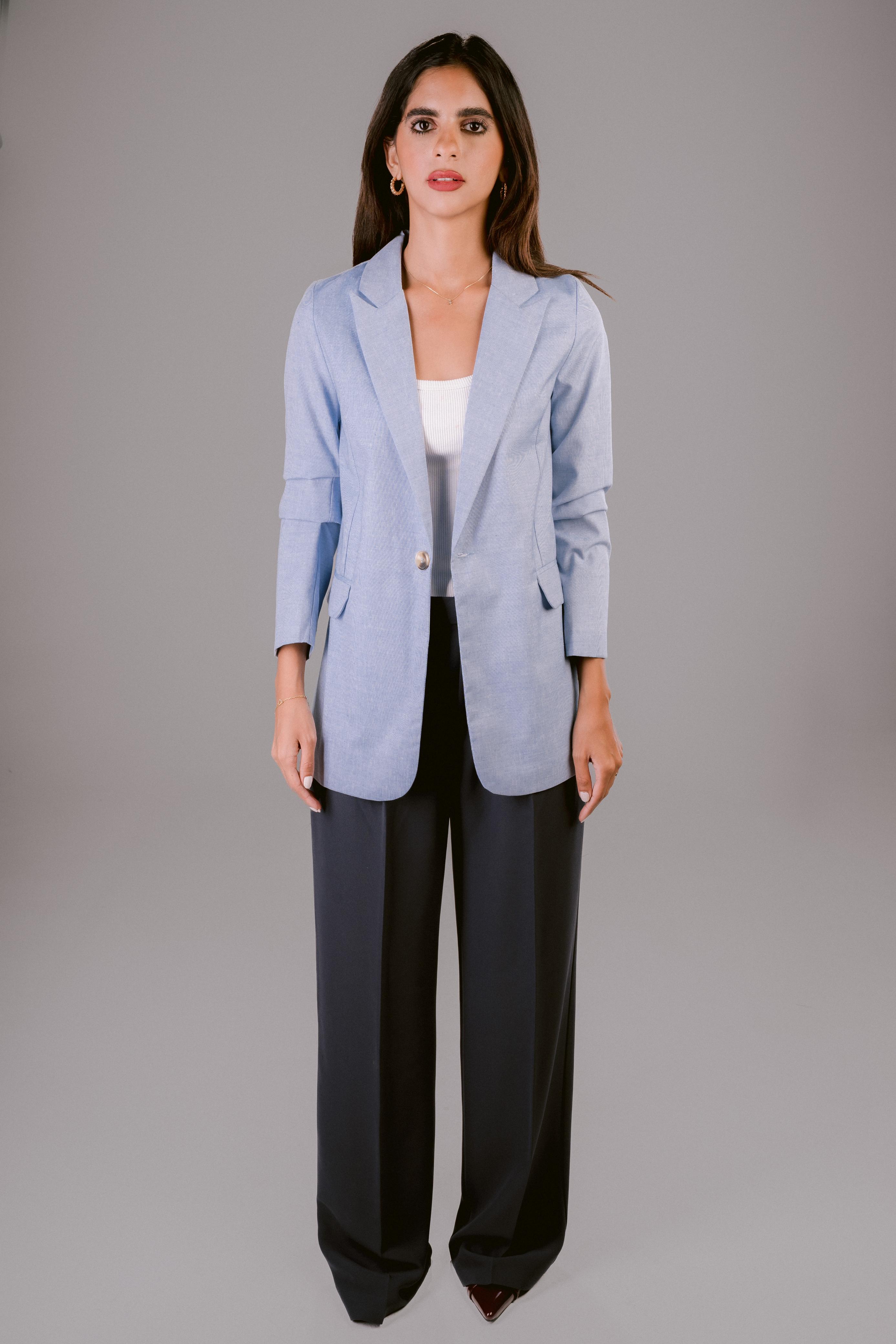 Gabri's Sky Blue Linen Blazer