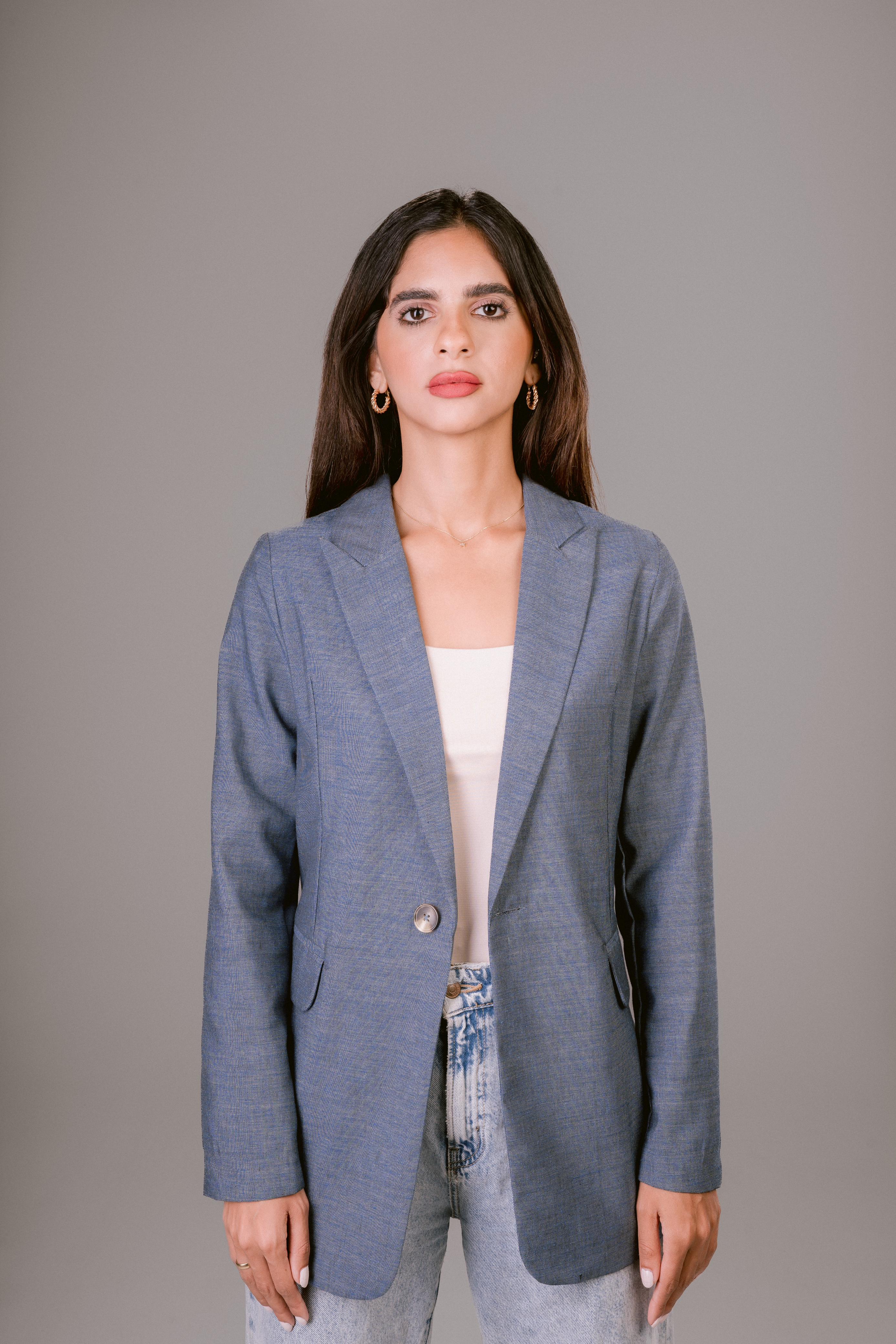 Gabri's Navy Blue Linen Blazer