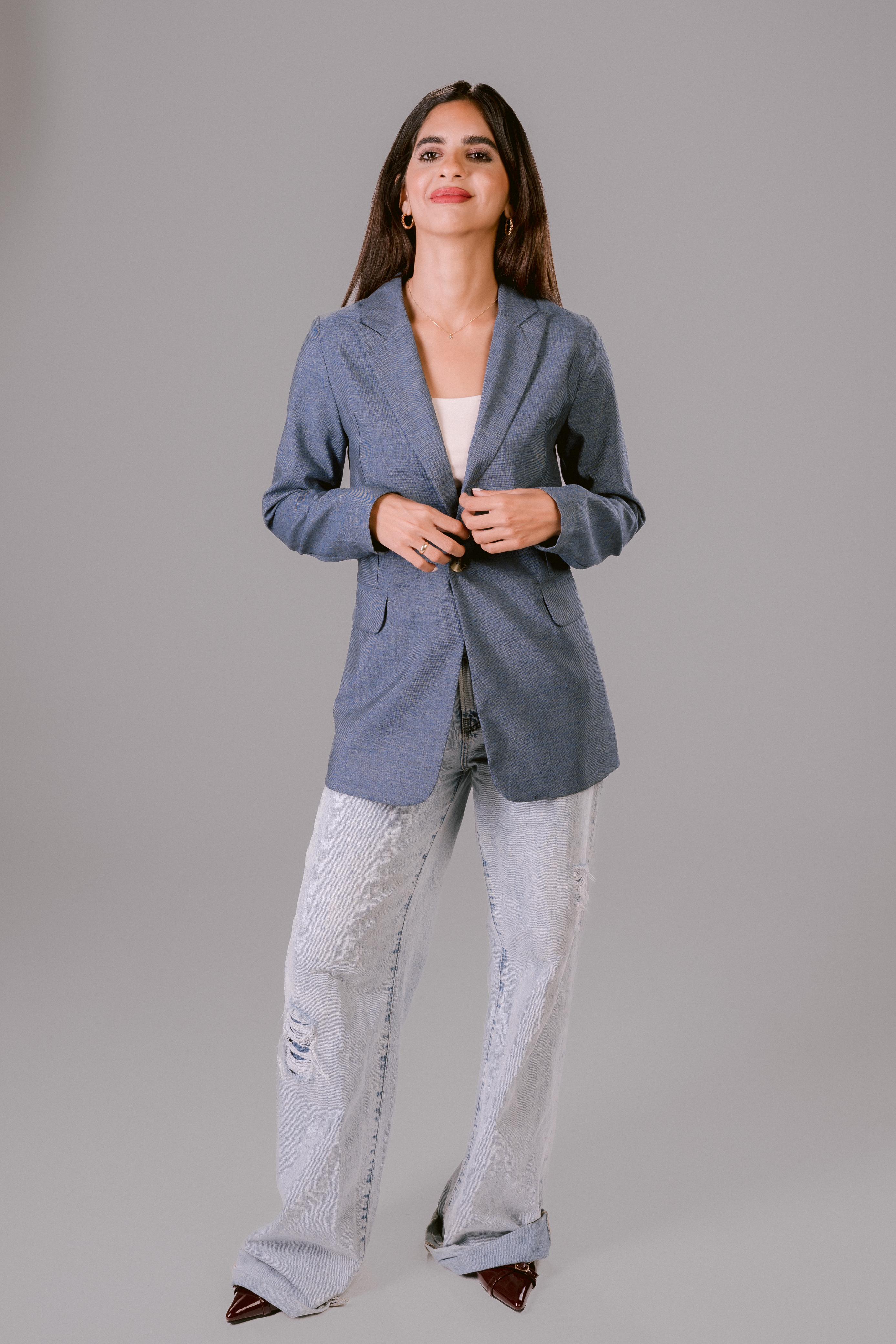 Gabri's Navy Blue Linen Blazer